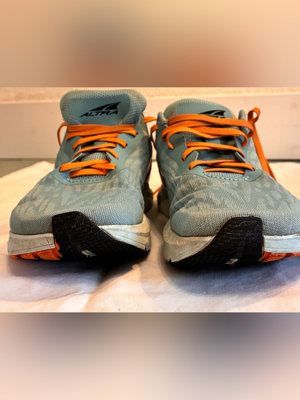 Altra Light Blue Athletic Shoes with Orange Laces